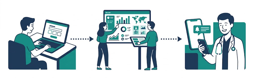 3-step onboarding process illustration